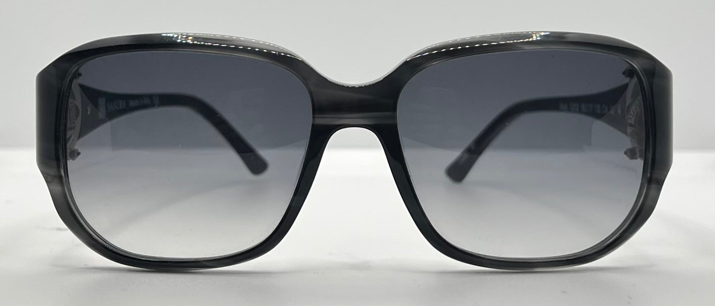 Sasura S202 Sunglasses Black 56-17 Spinner Temple Design Made in Italy NOS