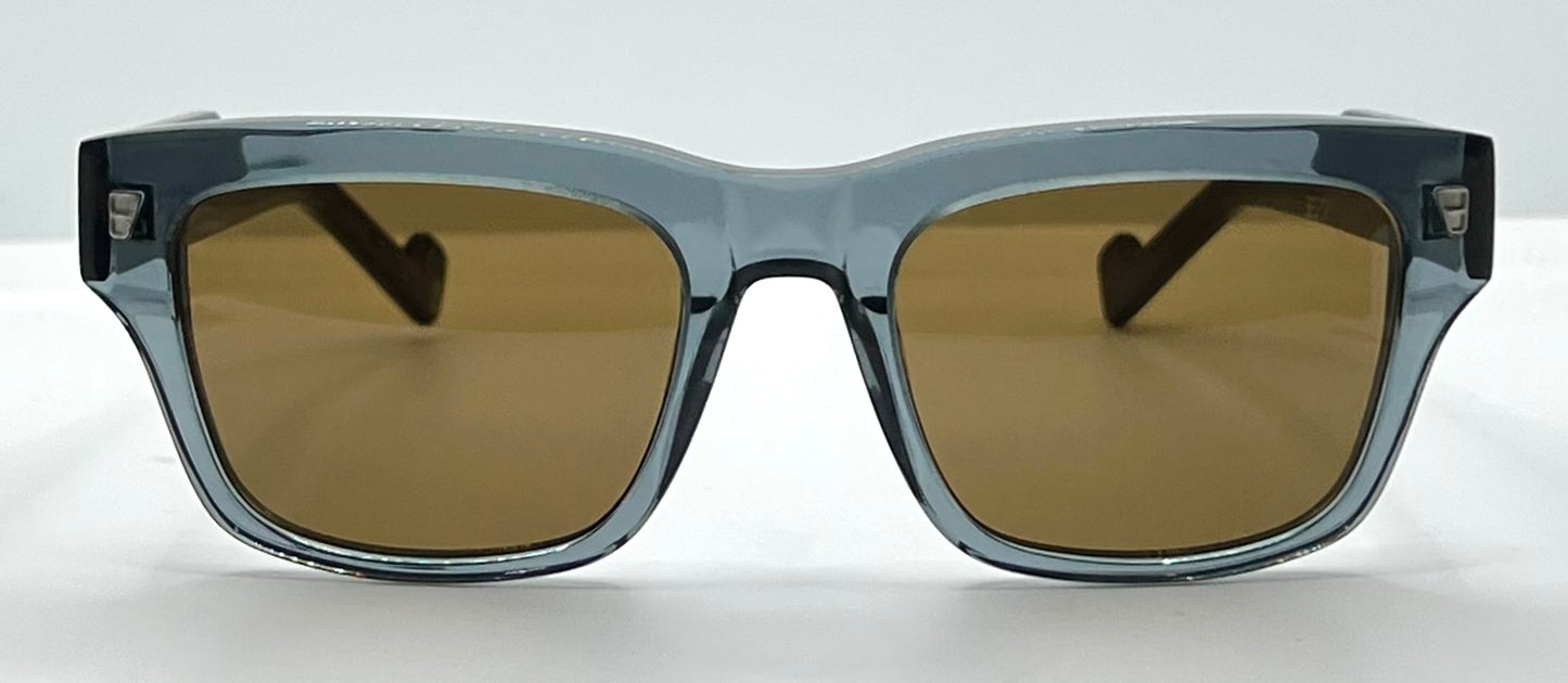 Entourage of 7 Runyon 10-49 Sunglasses-Made in Japan-Transparent Slate Blue/Tortoise-54mm-Full Kit