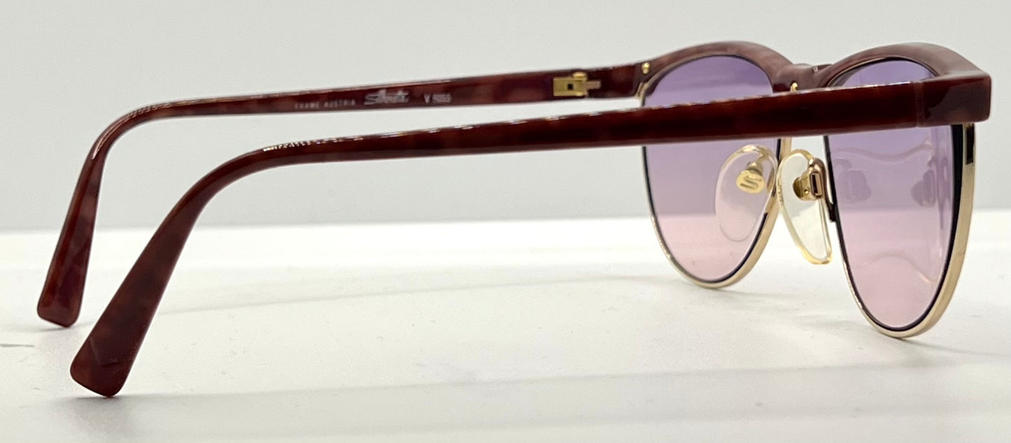 Silhouette V6055 6081 Vintage Sunglasses w/New Pink-Purple Custom Lenses-54mm-Austria