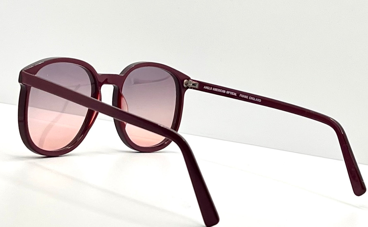 Anglo American Optical MOD.150 Vintage Sunglasses w/New, Custom Rose Fade Lenses-England
