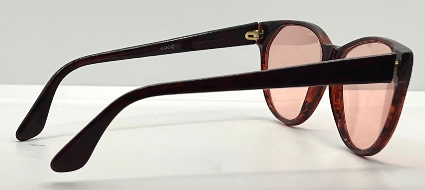Galileo PLD-14 Vintage Sunglasses w/New, Pink Tint Custom Lenses-57mm-Italy-Unworn