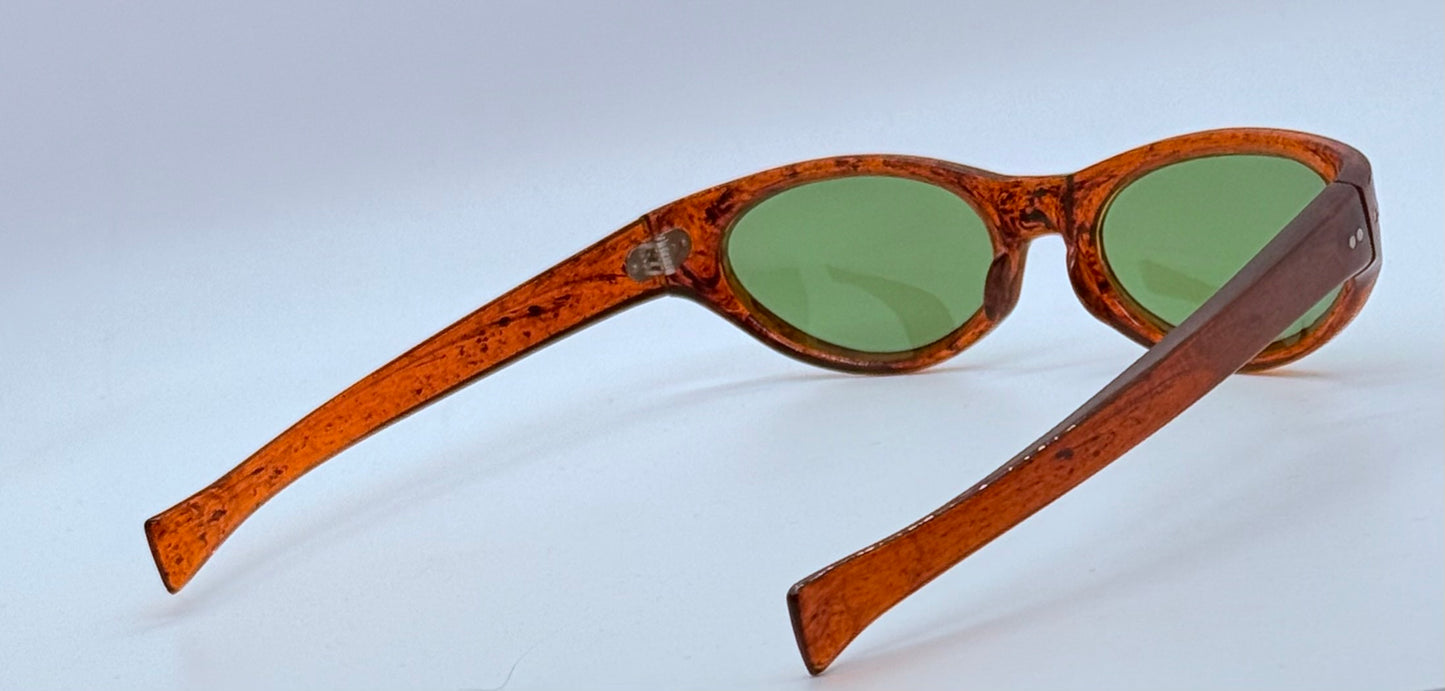 COOL-RAY Polaroid 125 Vintage Sunglasses w/New, Custom Bottle Green Lenses
