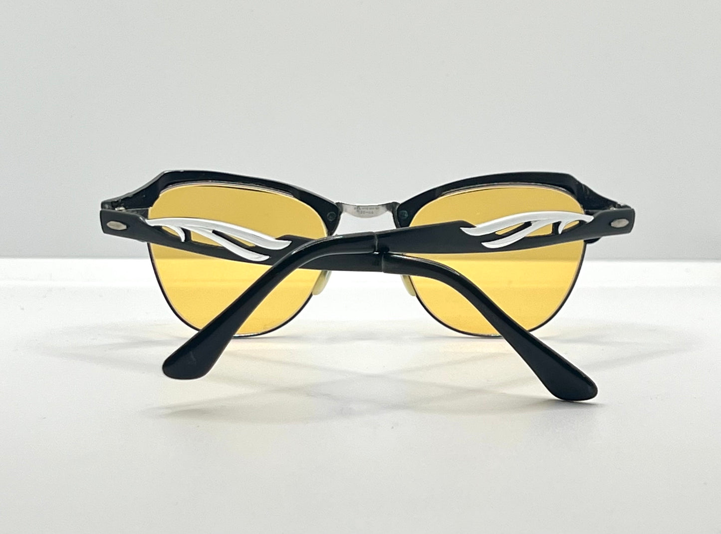 B&L 1/10 12K GF 20-46 Clubmaster-Style Vintage Sunglasses w/New, Custom Solid Persimmon Lenses