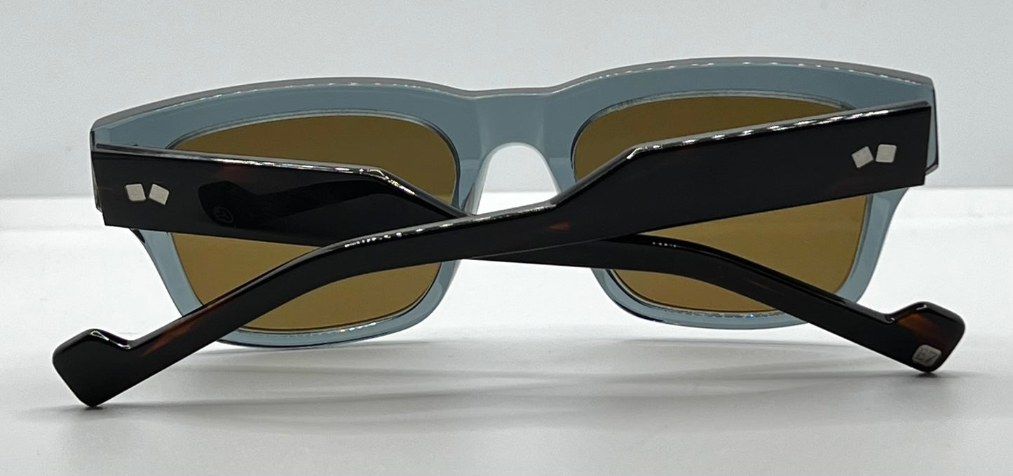Entourage of 7 Runyon 10-49 Sunglasses-Made in Japan-Transparent Slate Blue/Tortoise-54mm-Full Kit