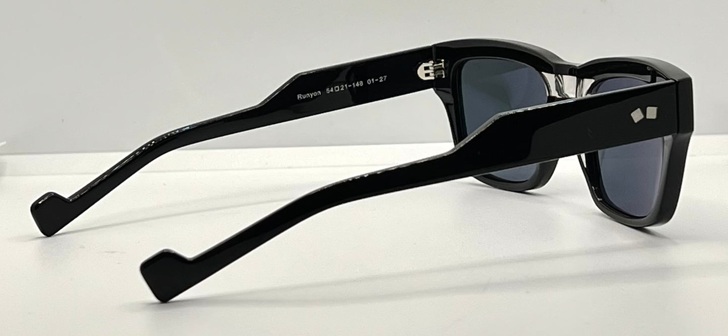 ENTOURAGE OF 7 – RUNYON Sunglasses– 2 Tone Black Frame-Full Kit-New/Unworn-54mm