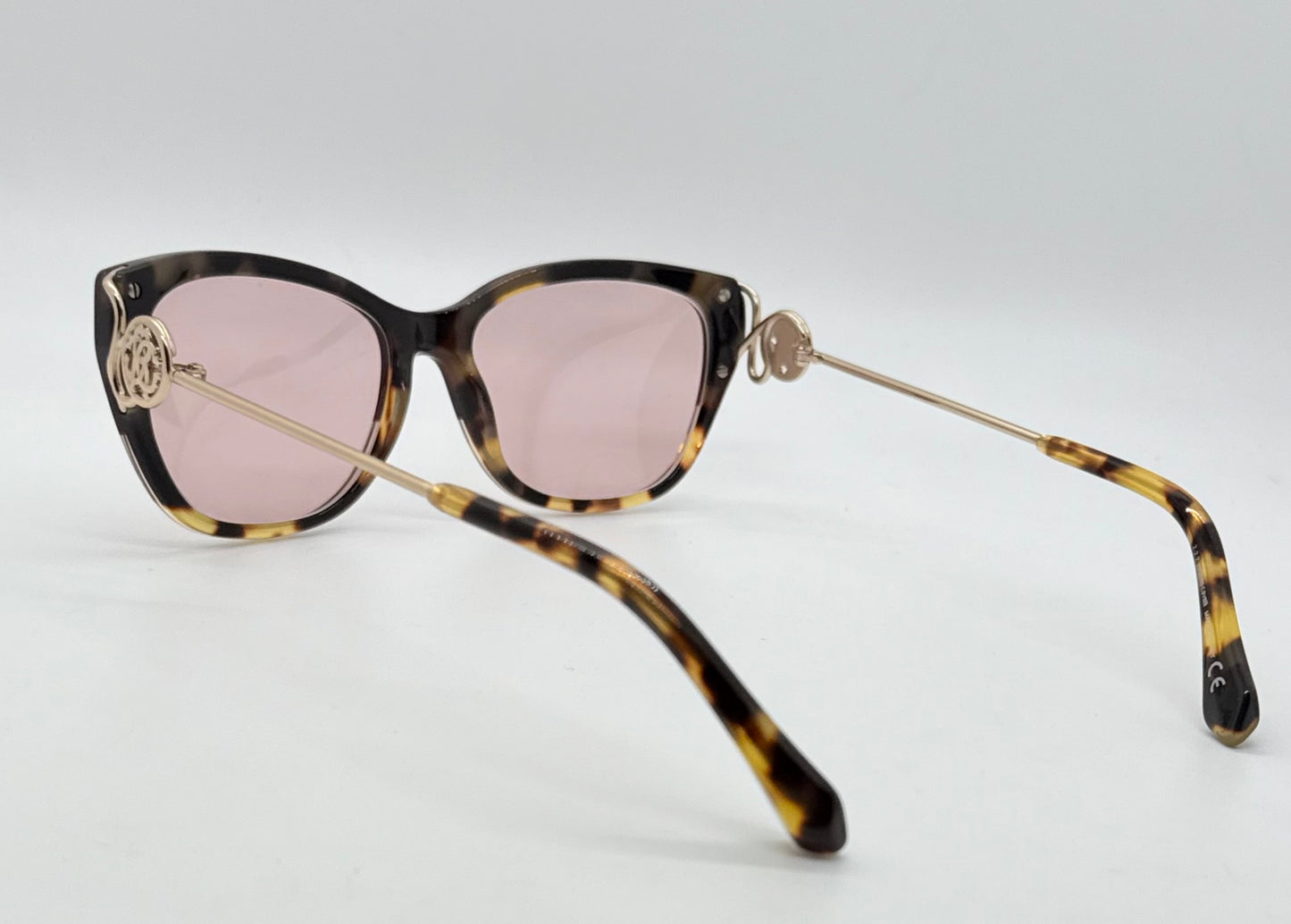 Roberto Cavalli Focanapo 5051 Vintage Cat Eye Sunglasses w/New Soft Pink Custom Lenses-Italy 51mm