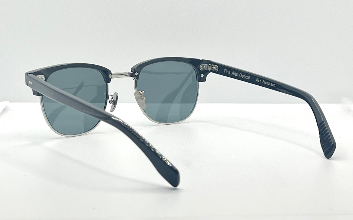 Vintage DEADSTOCK Fine Arts Optical Clubmaster Sunglasses – San Francisco – Custom Solid Grey Lenses