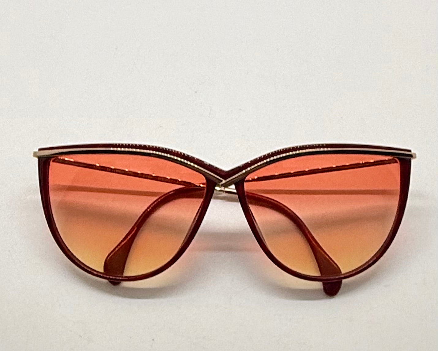Silhouette SPX M 1703 C1349 Vintage CAT EYE Sunglasses w/New Red to Yellow Gradient Custom Lenses-60mm