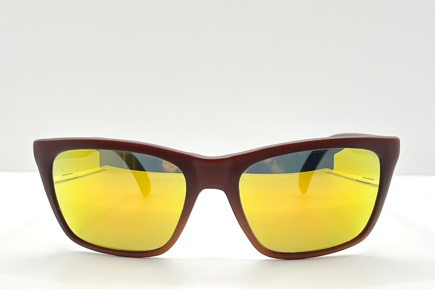 Mira M45 Vintage Sunglasses – Matte Red Frame w/ Yellow Mirror Lenses – NOS