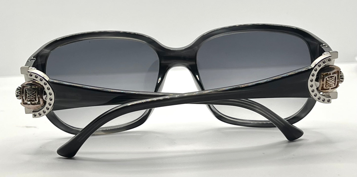 Sasura S202 Sunglasses Black 56-17 Spinner Temple Design Made in Italy NOS