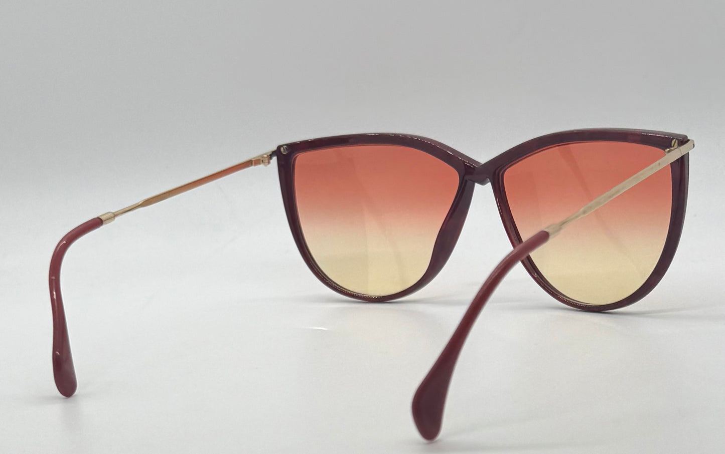 Silhouette SPX M 1703 C1349 Vintage CAT EYE Sunglasses w/New Red to Yellow Gradient Custom Lenses-60mm