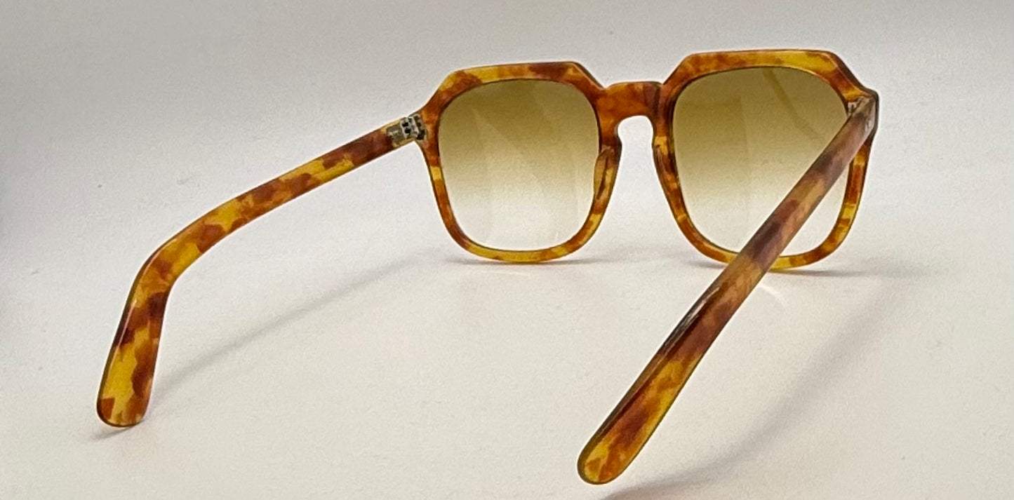 Jean Lafont YAN Vintage Sunglasses Amber Tortoise w/ Original Glass Lenses
