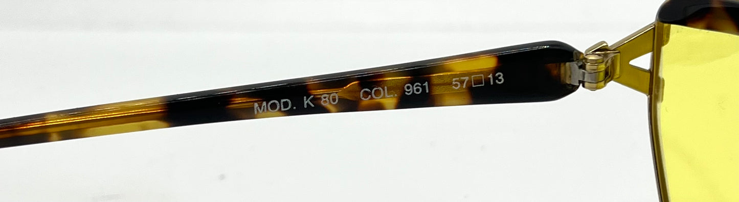 Kador MOD. K 80 Vintage Italian Sunglasses w/New Yellow Custom Lenses-57mm