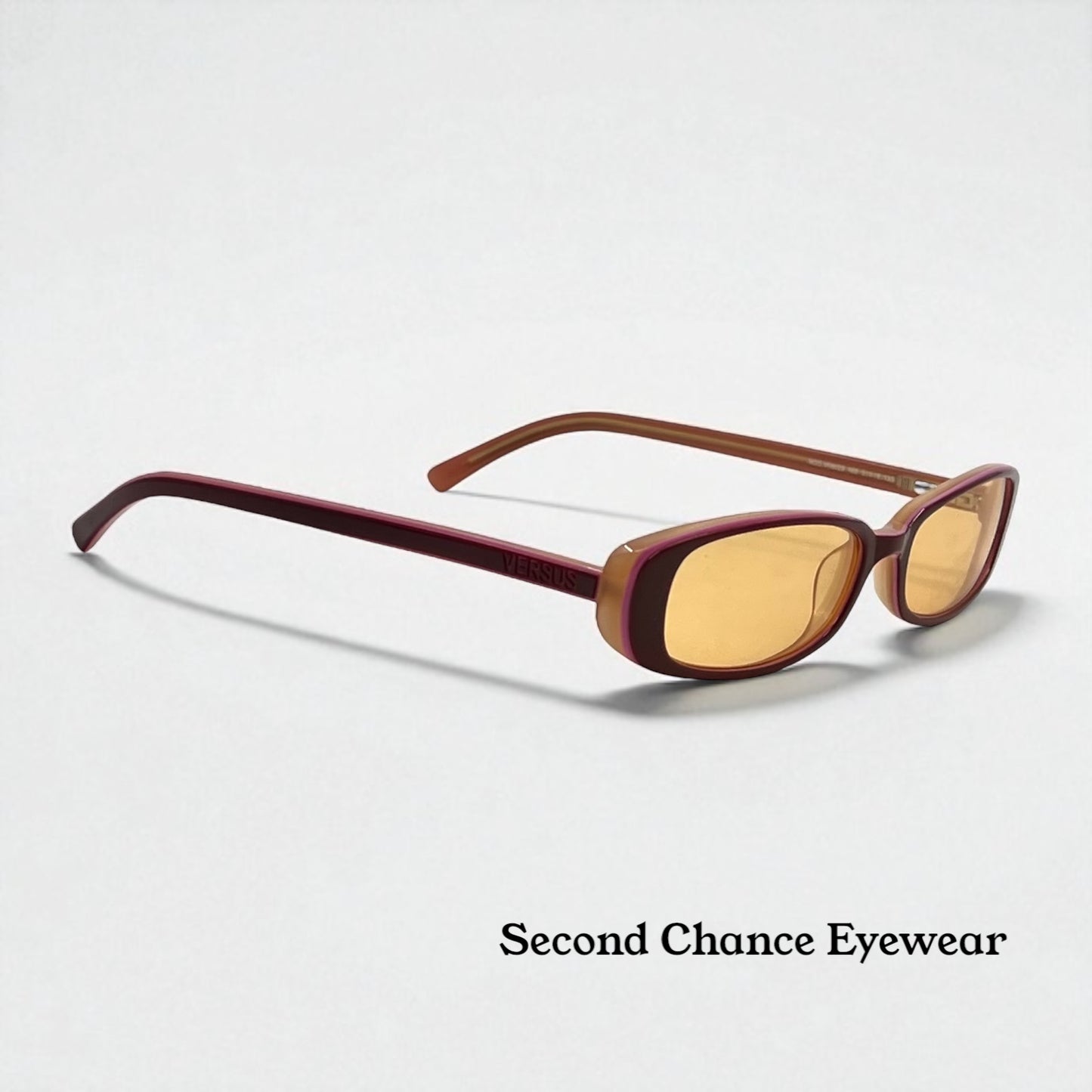 Versus by Versace VR8029 469 Vintage Sunglasses w/New Solid Amber Custom Tinted Lenses-Deadstock