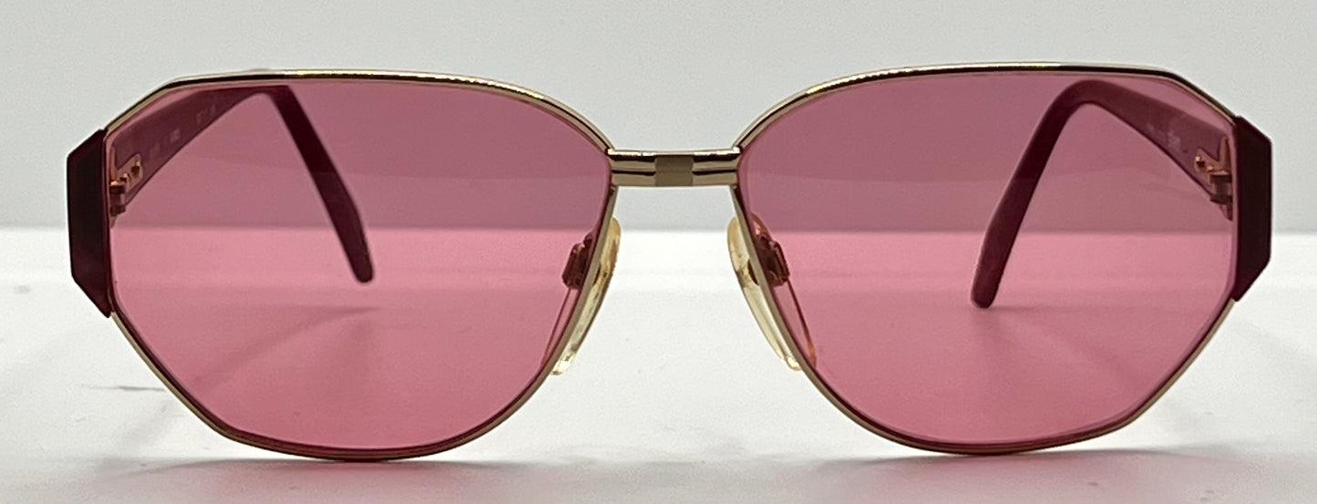 Silhouette M 6104/20 V6055 VINTAGE Sunglasses w/New Solid Pink Custom Lenses-58mm-Unworn/NOS