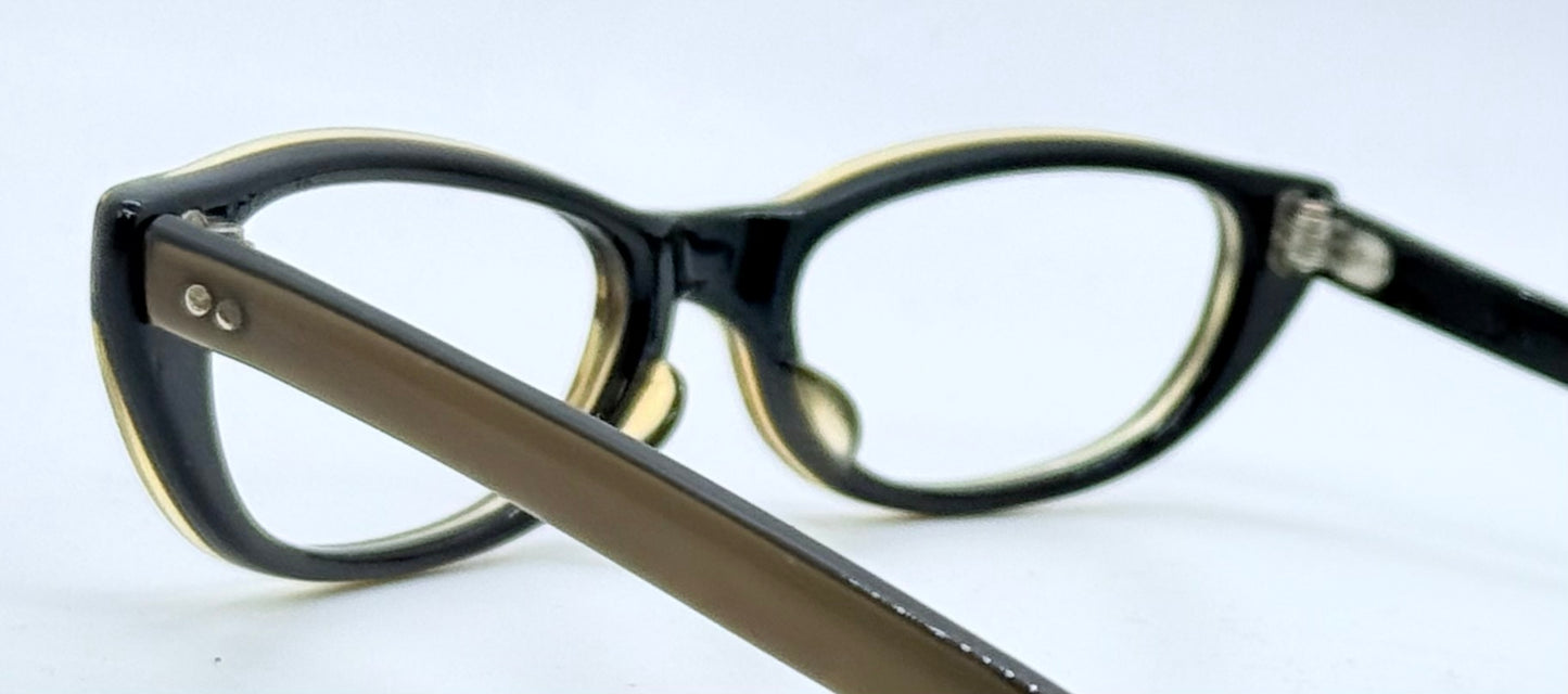 Vintage American Optical Cat-Eye Glasses-1950s/1960s Black & Brown Acetate Frame