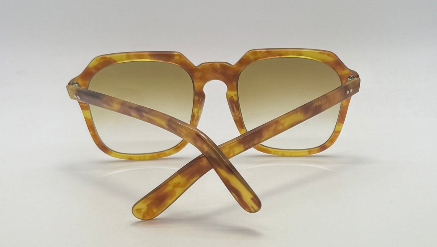 Jean Lafont YAN Vintage Sunglasses Amber Tortoise w/ Original Glass Lenses
