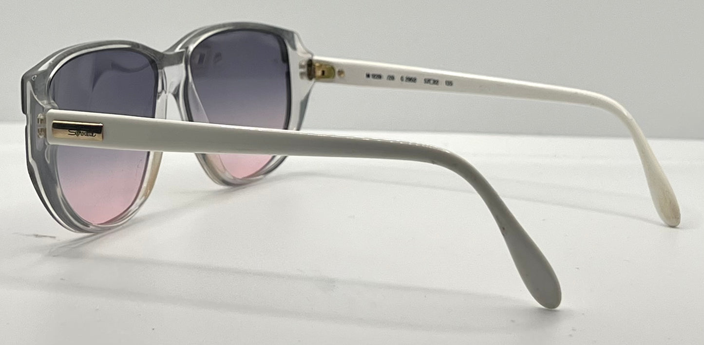 Silhouette M 1220 C 2952 Vintage White Sunglasses w/New Grey to Rose Gradient Custom Lenses-57mm-Austria