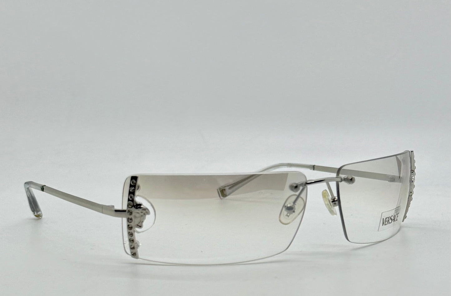 Versace N29/H 030/539 VINTAGE Rimless Shield Sunglasses-Deadstock/Collectible -UNWORN-Italy