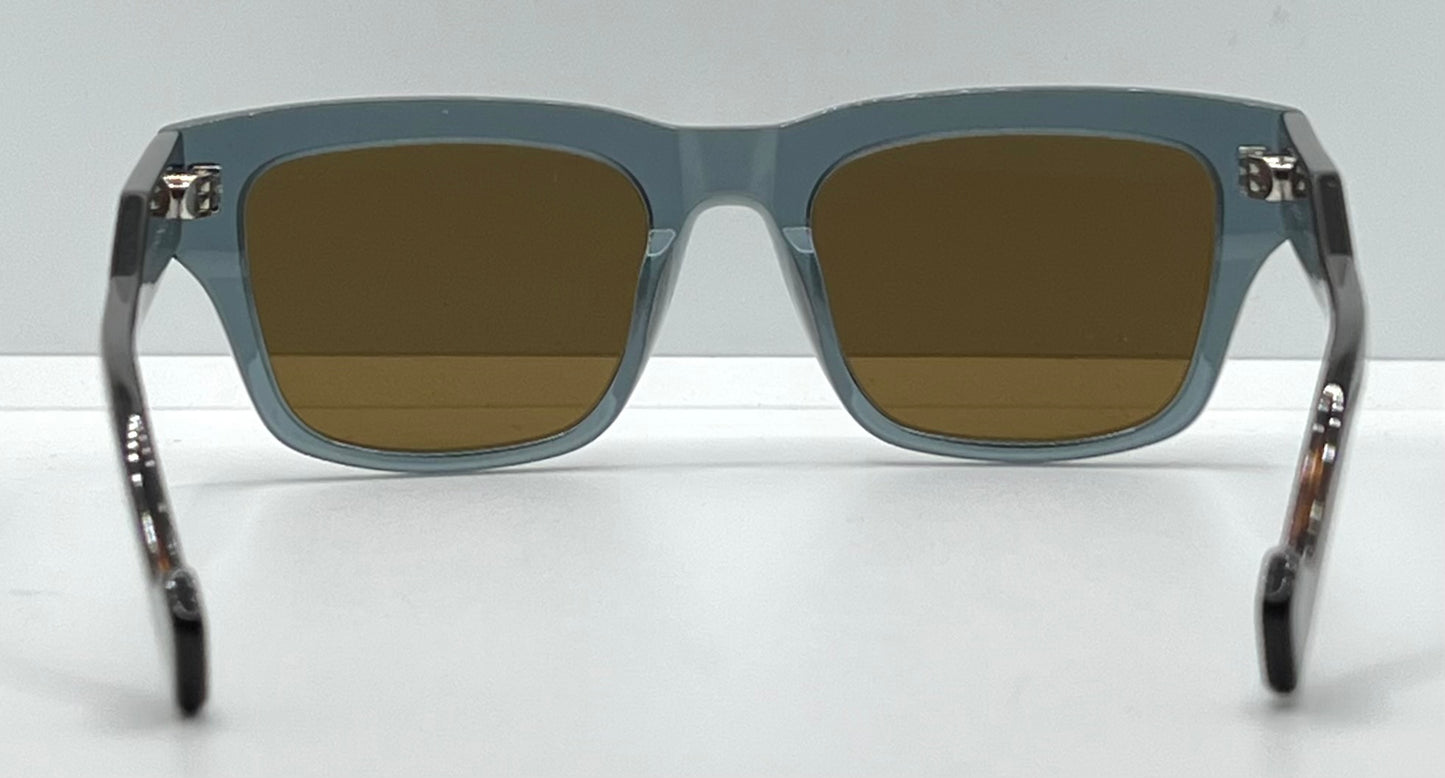 Entourage of 7 Runyon 10-49 Sunglasses-Made in Japan-Transparent Slate Blue/Tortoise-54mm-Full Kit