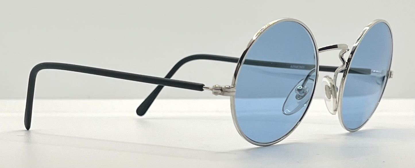 Armony- Olimpic 1 -Round Vintage Sunglasses w/New Sky Blue Custom Gradient Tinted Lenses