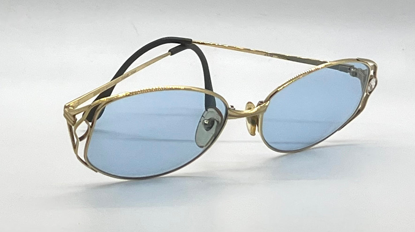 Giorgio Armani 206 703 Vintage Sunglasses-New Sky Blue Custom Lens-Unworn/Italy