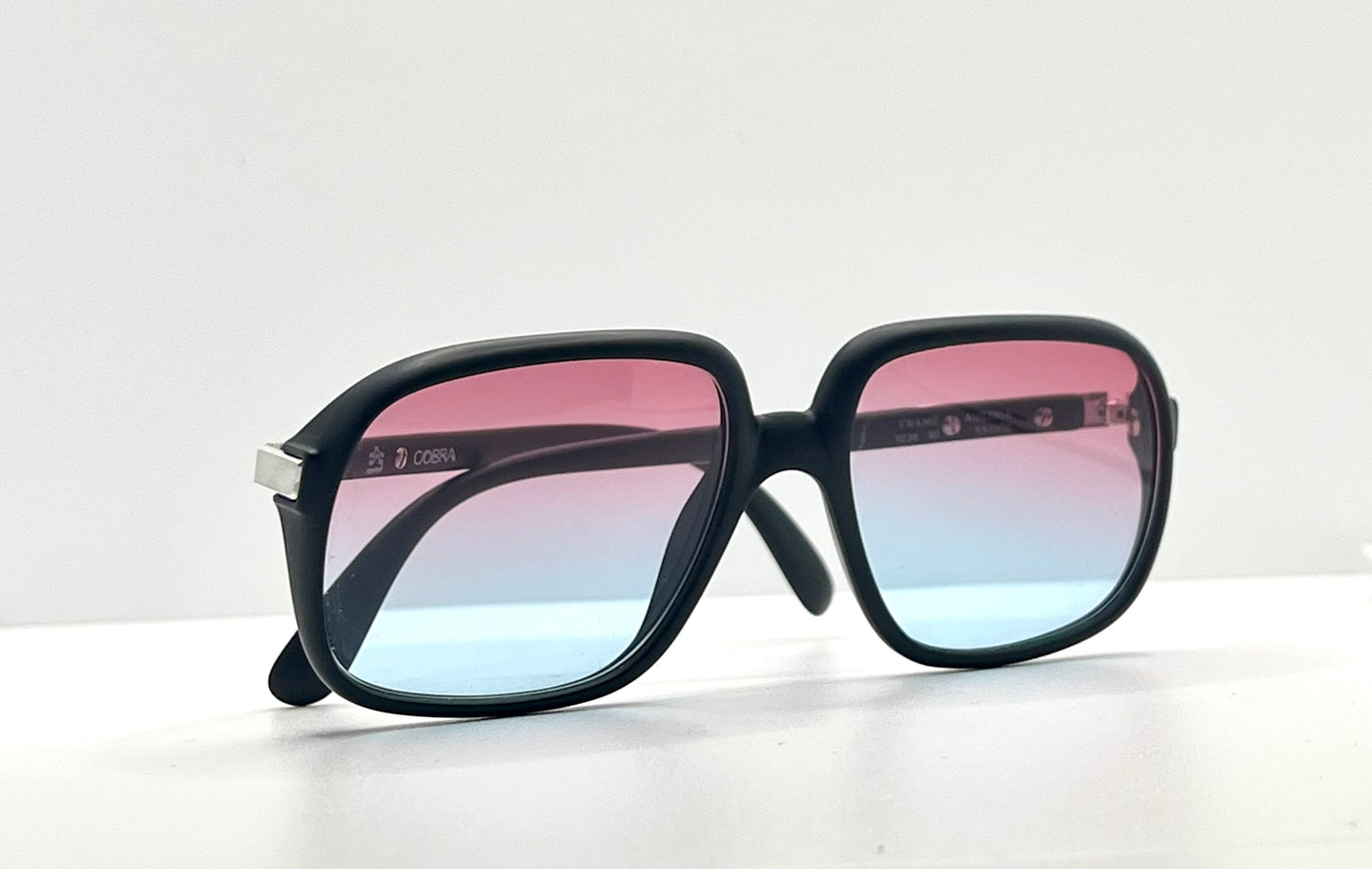 COBRA 3038 Vintage Optyl Sunglasses w/ New, Custom Rose to Ice Blue Gradient Lenses-Deadstock-Austria