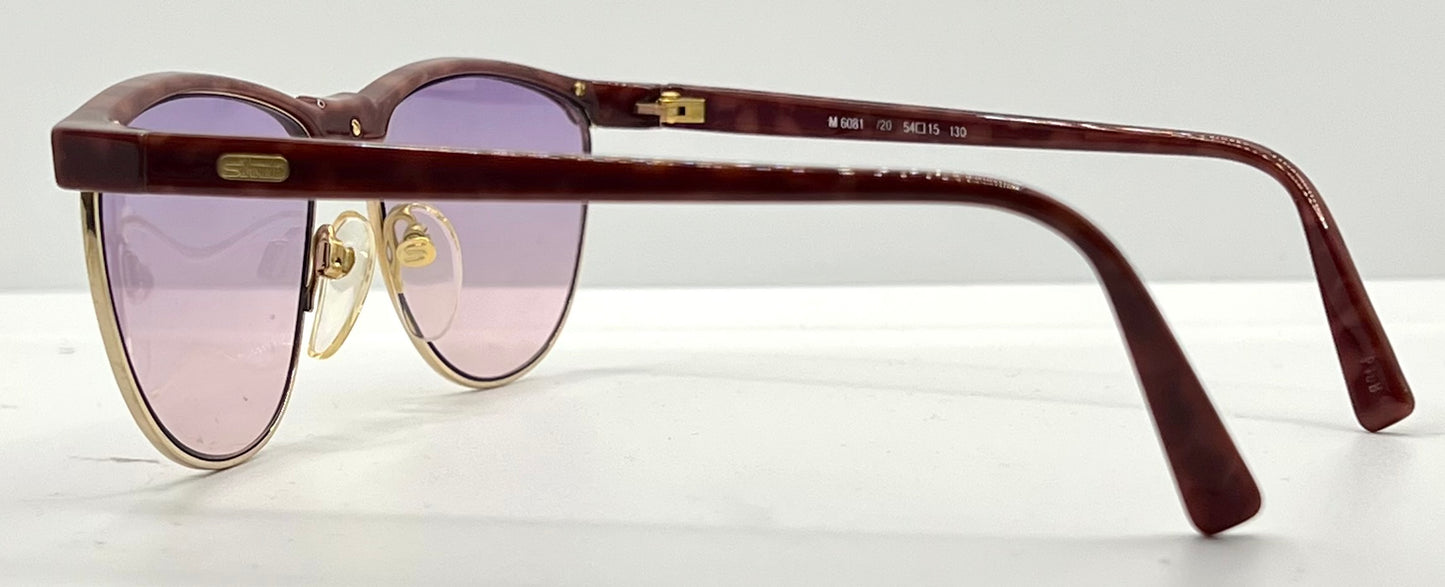 Silhouette V6055 6081 Vintage Sunglasses w/New Pink-Purple Custom Lenses-54mm-Austria