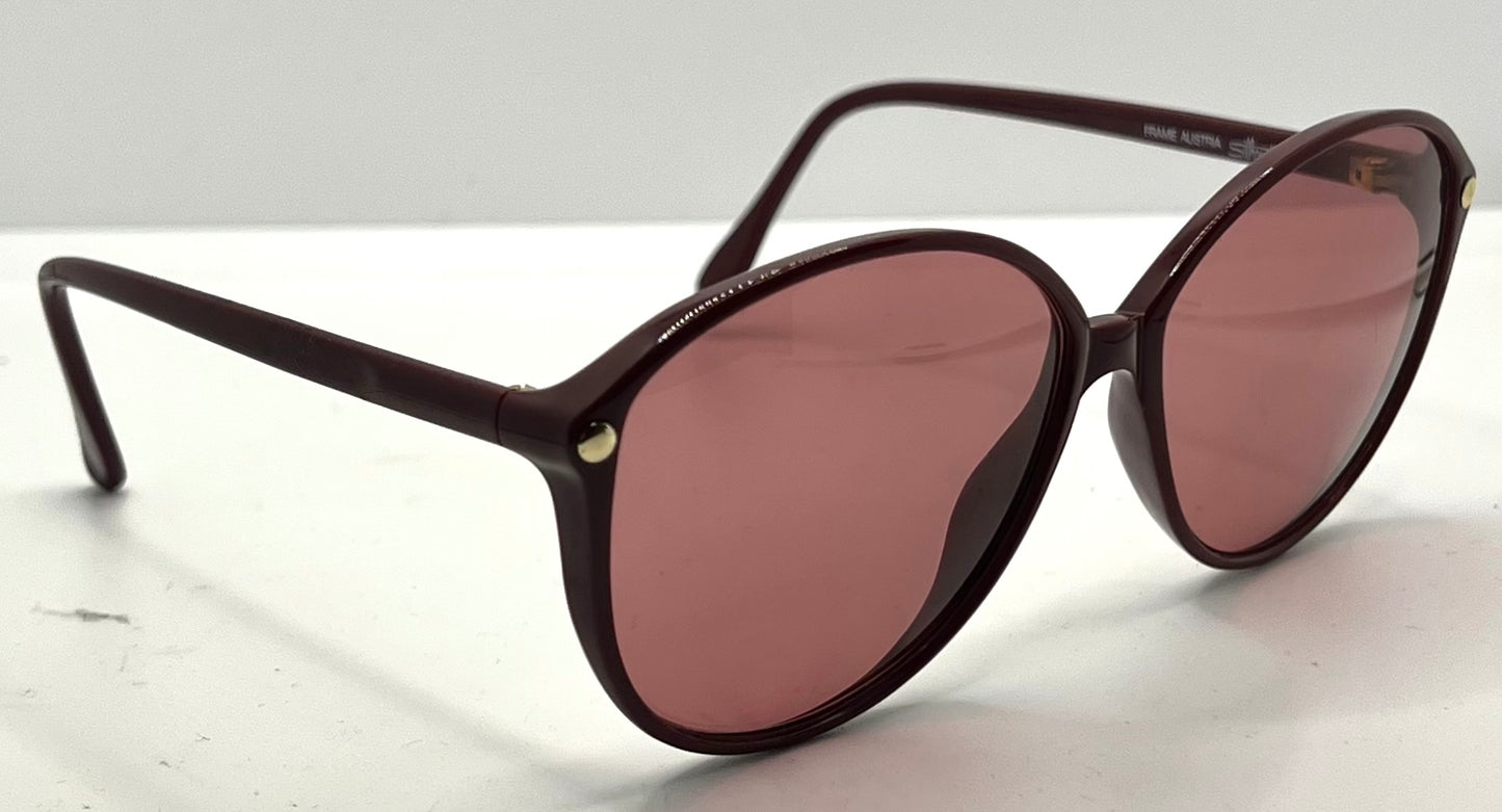 Silhouette Vintage Sunglasses w/New Solid Rose Custom Lenses-Unworn/NOS-Austria