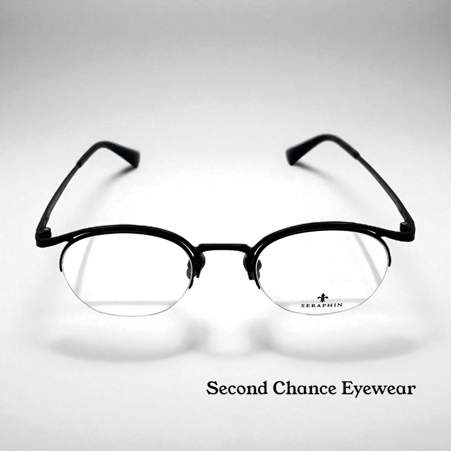 Seraphin Duval 8523 Eyeglasses Titanium Black 47-22-145/Handmade Japan-New