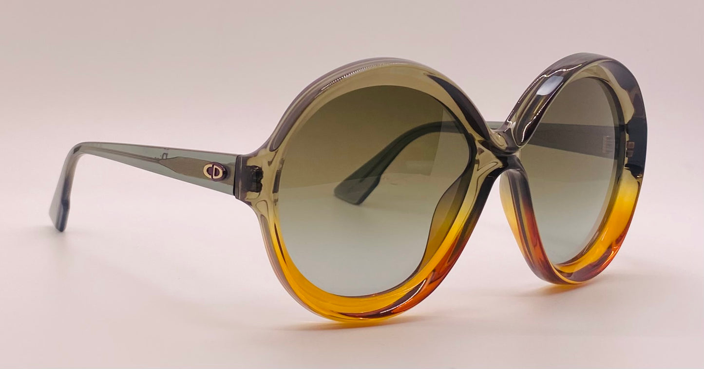 Christian Dior Bianca LGPHA Green-Orange Gradient Optyl Sunglasses-Vintage Elegance-FULL KIT