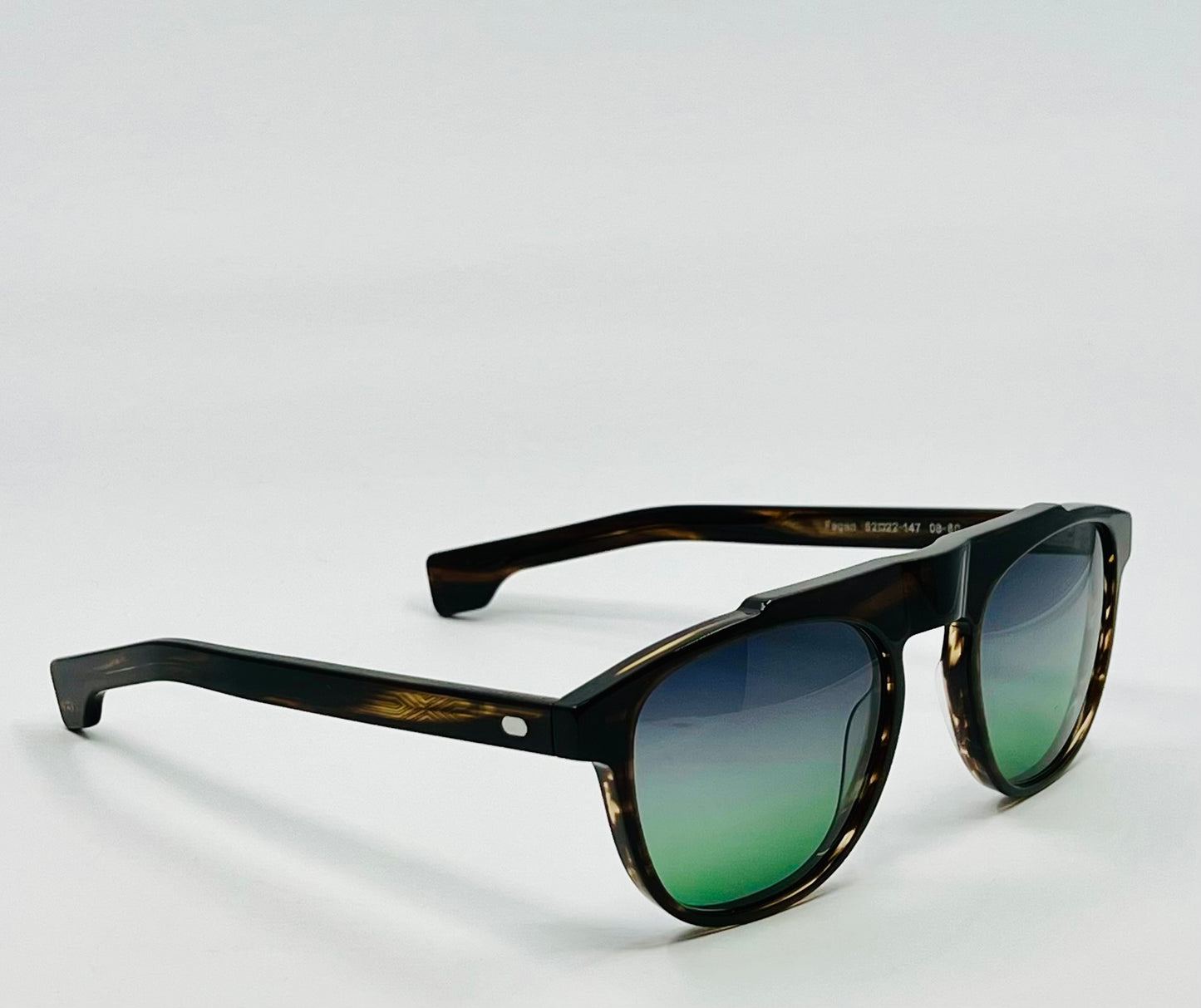 Entourage of 7 Fegan Sunglasses w/New Grey/Green Custom Gradient Lenses-New/Unworn-Full Kit-handmade in Japan