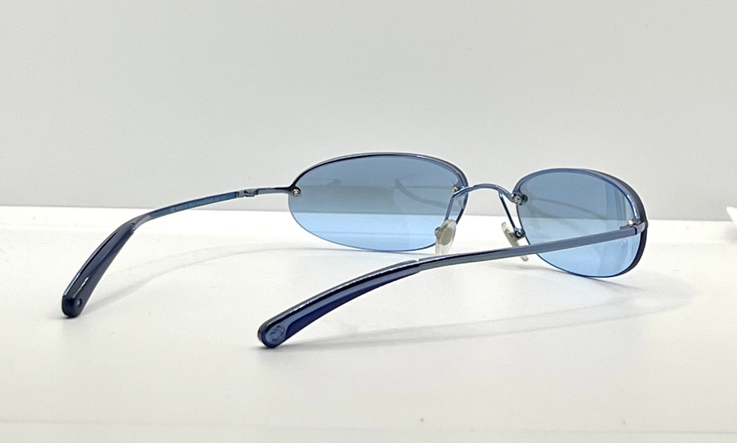 Christian Dior Minimotard 56B Blue Oval Rimless Sunglasses-Vintage Y2K-Unworn
