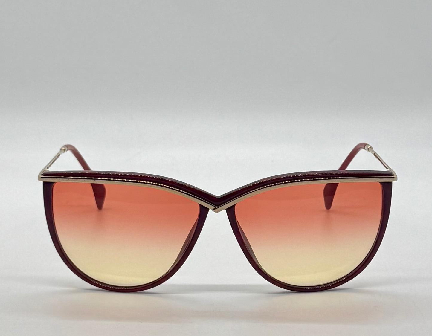 Silhouette SPX M 1703 C1349 Vintage CAT EYE Sunglasses w/New Red to Yellow Gradient Custom Lenses-60mm
