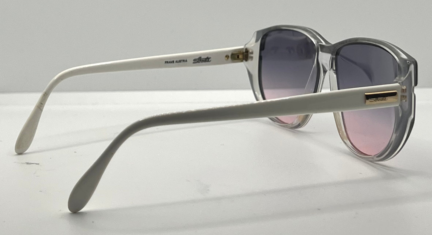 Silhouette M 1220 C 2952 Vintage White Sunglasses w/New Grey to Rose Gradient Custom Lenses-57mm-Austria
