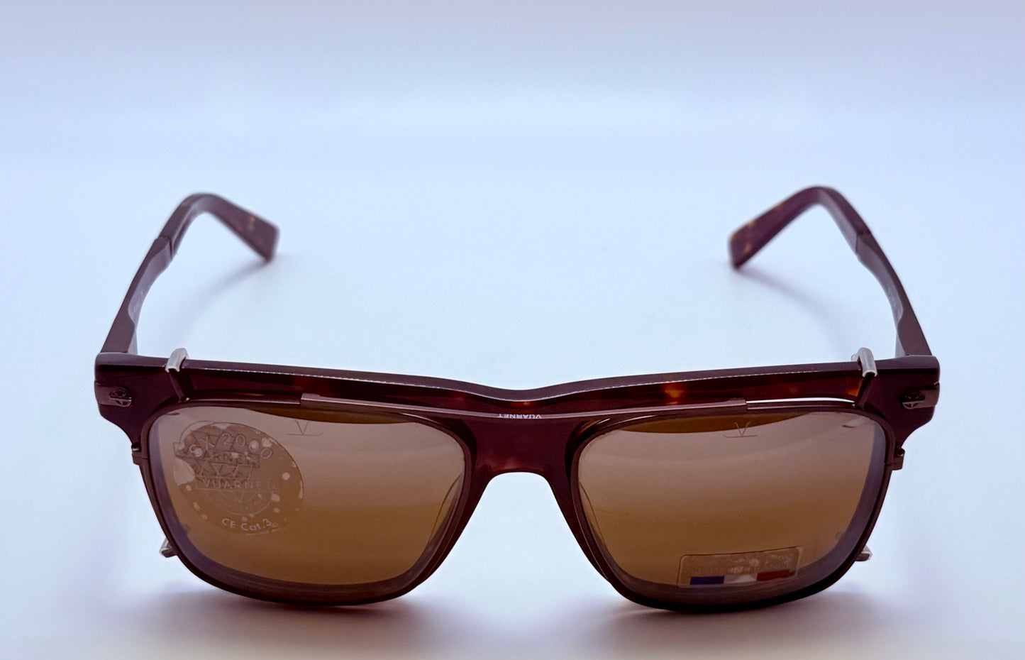 Brand New/Unworn Vuarnet VL1404 0002 Sunglasses – Dark Tortoise with SX2000 Clip-On Lenses