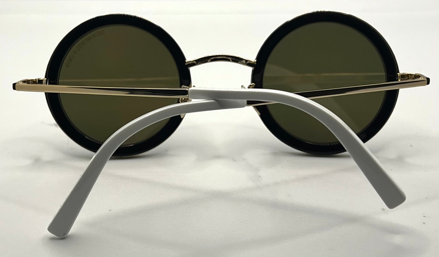 Cutler and Gross 1277 Round Sunglasses Gold/Black/White-New/Unworn-Full Kit-44mm