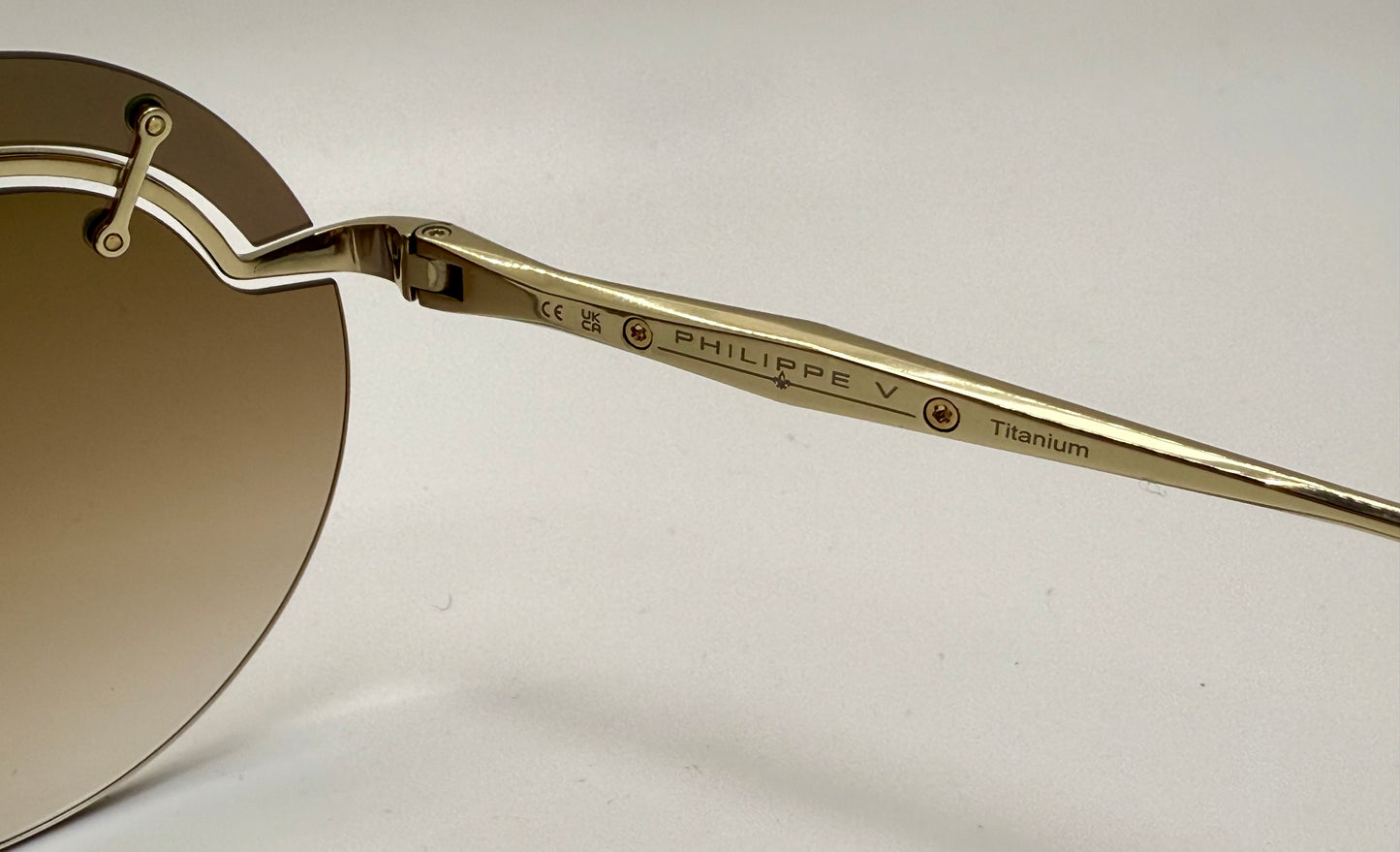 Philippe V N32 Titanium Shield Sunglasses | Made in Japan | Gradient Brown Lenses | Brand New