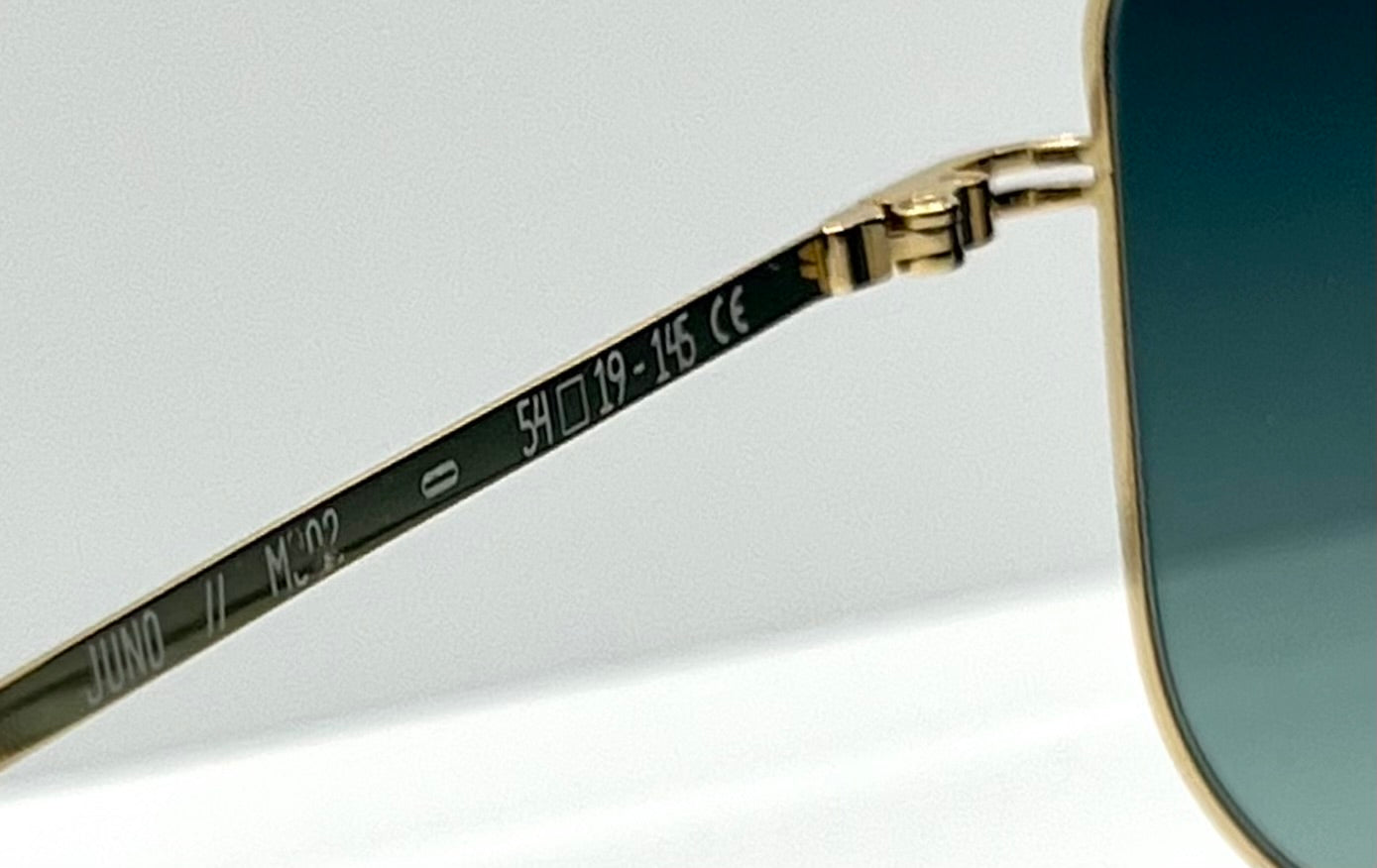 ODETTE Lunettes JUNO M202 Gold Sunglasses-Made in France-Gradient Blue/Green Lenses-New