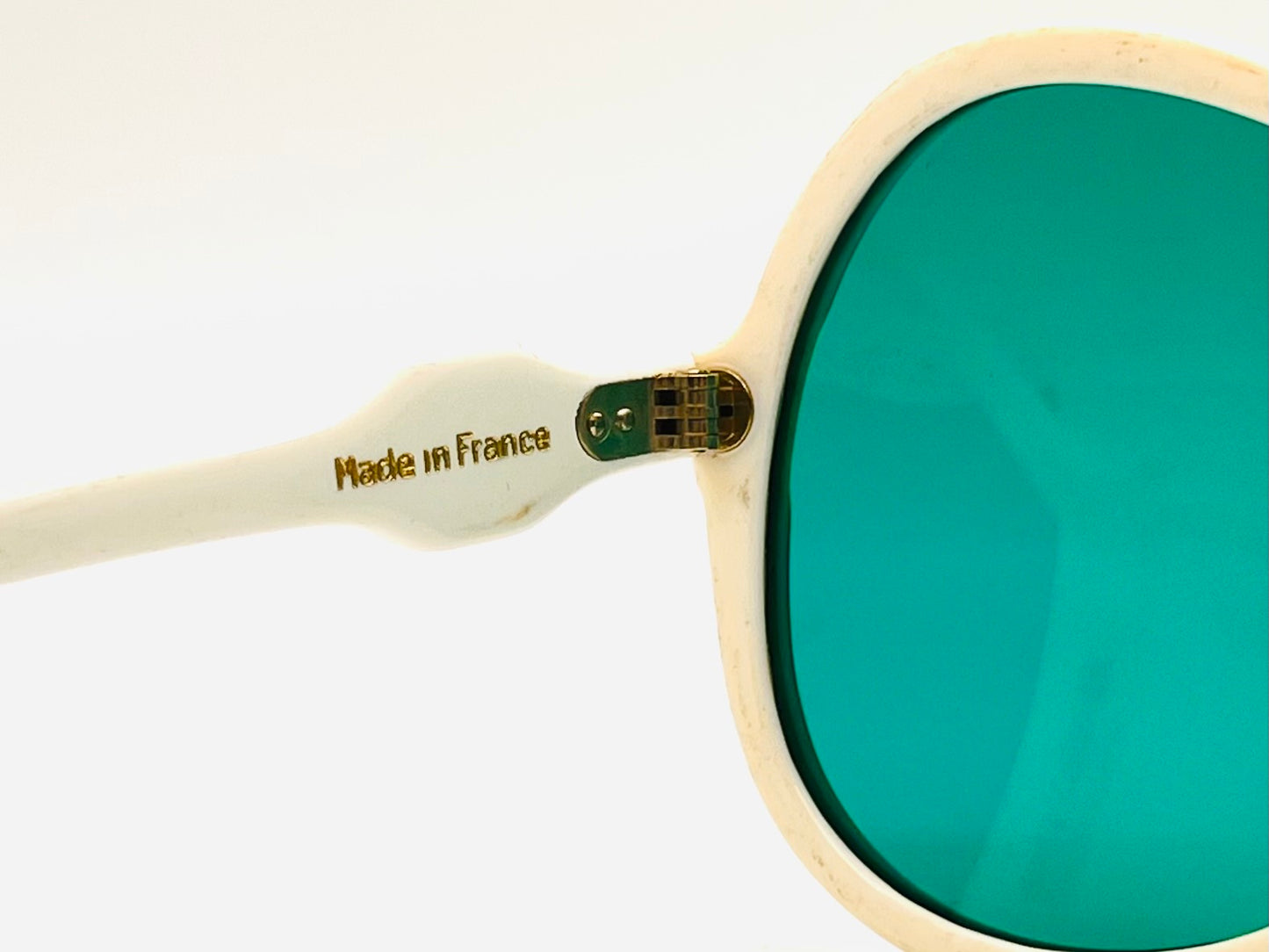 Vintage 1970s Emilio Pucci Sunglasses - Pearl White, Lavender Accents, Lagoon Green Lenses