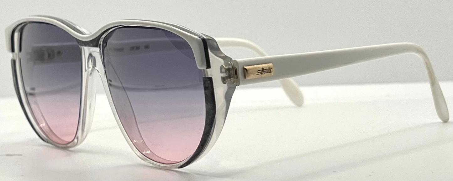 Silhouette M 1220 C 2952 Vintage White Sunglasses w/New Grey to Rose Gradient Custom Lenses-57mm-Austria