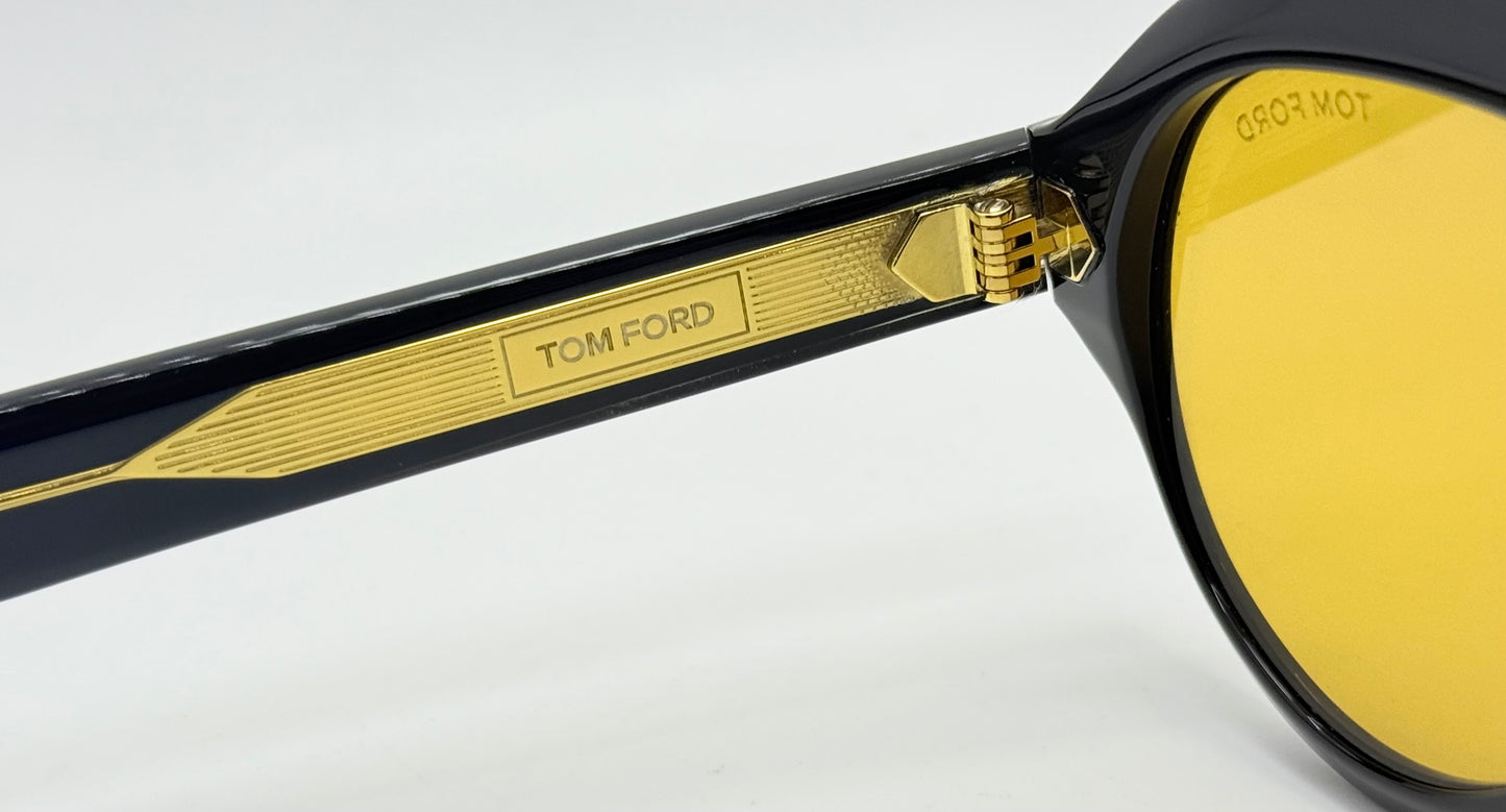 Tom Ford TF1225 01E Icon Collection Sunglasses-Zeiss Yellow Lenses-Brand New Full Kit