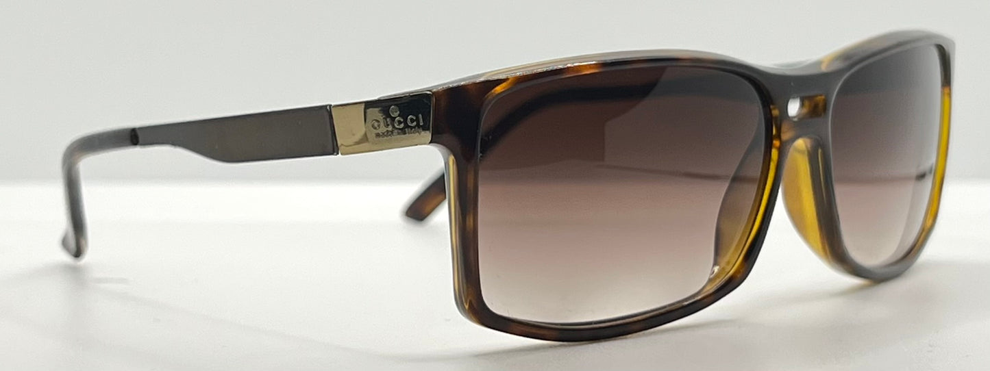 Gucci GG1588/S QZUEJ Tortoise Wrap Sunglasses w/New, Custom Gradient Lenses-Original Case-Italy