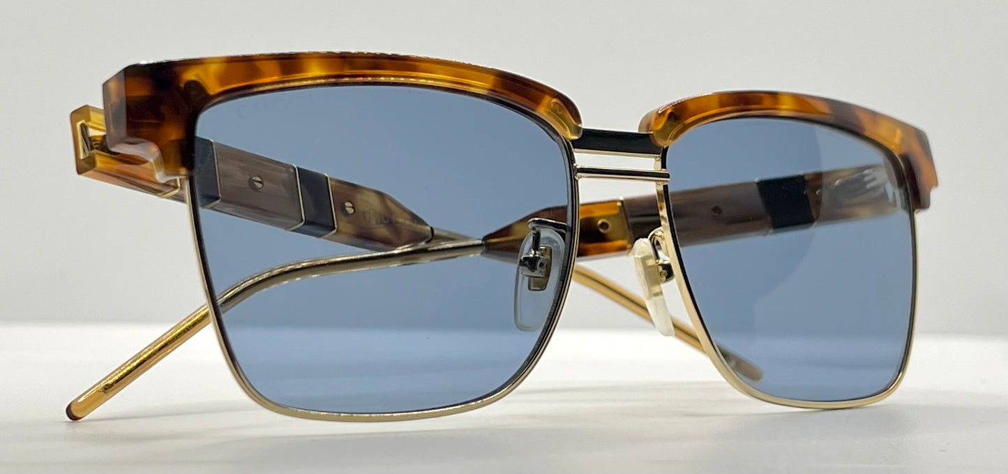 Gucci GG0603S-005 Deadstock Havana/Gold Square Sunglasses — Full Kit, Collector’s Piece