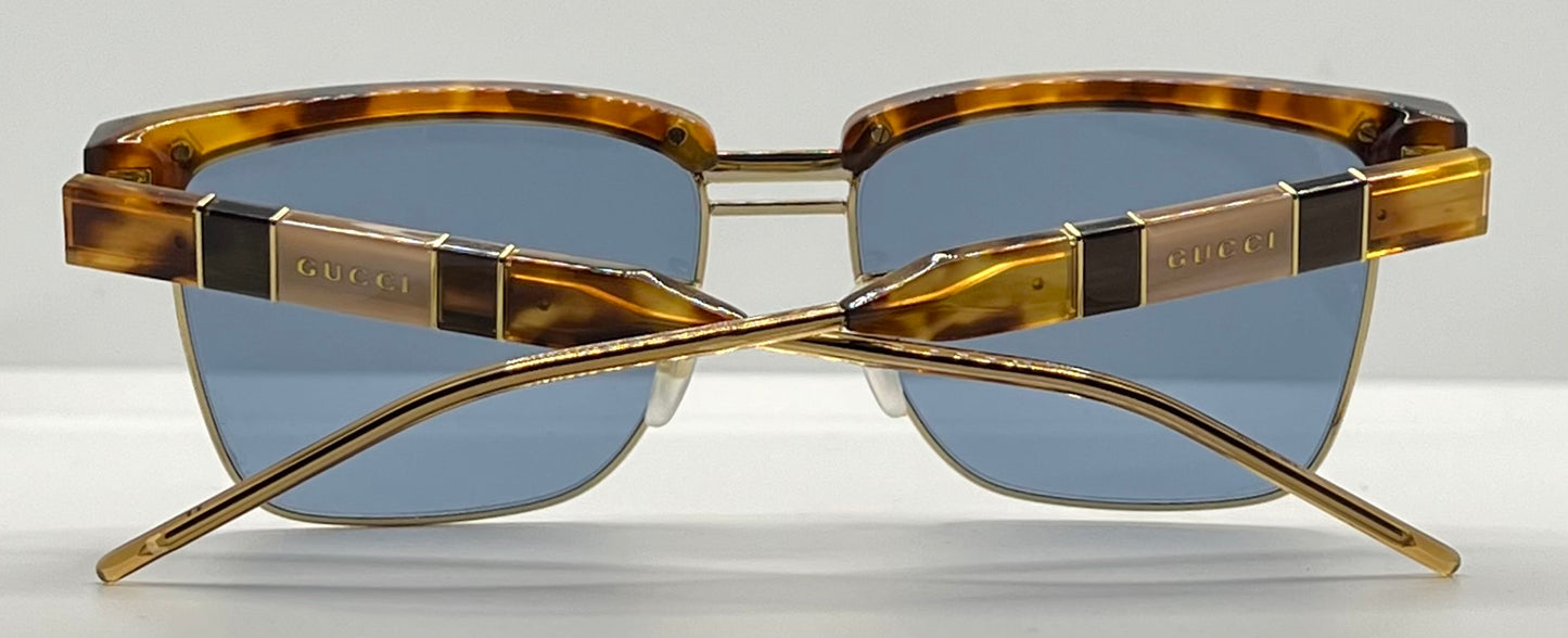 Gucci GG0603S-005 Deadstock Havana/Gold Square Sunglasses — Full Kit, Collector’s Piece