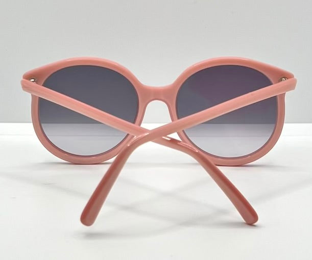Anglo American Optical MOD.151 Vintage Round Sunglasses-Peach Frame-Gradient Lenses