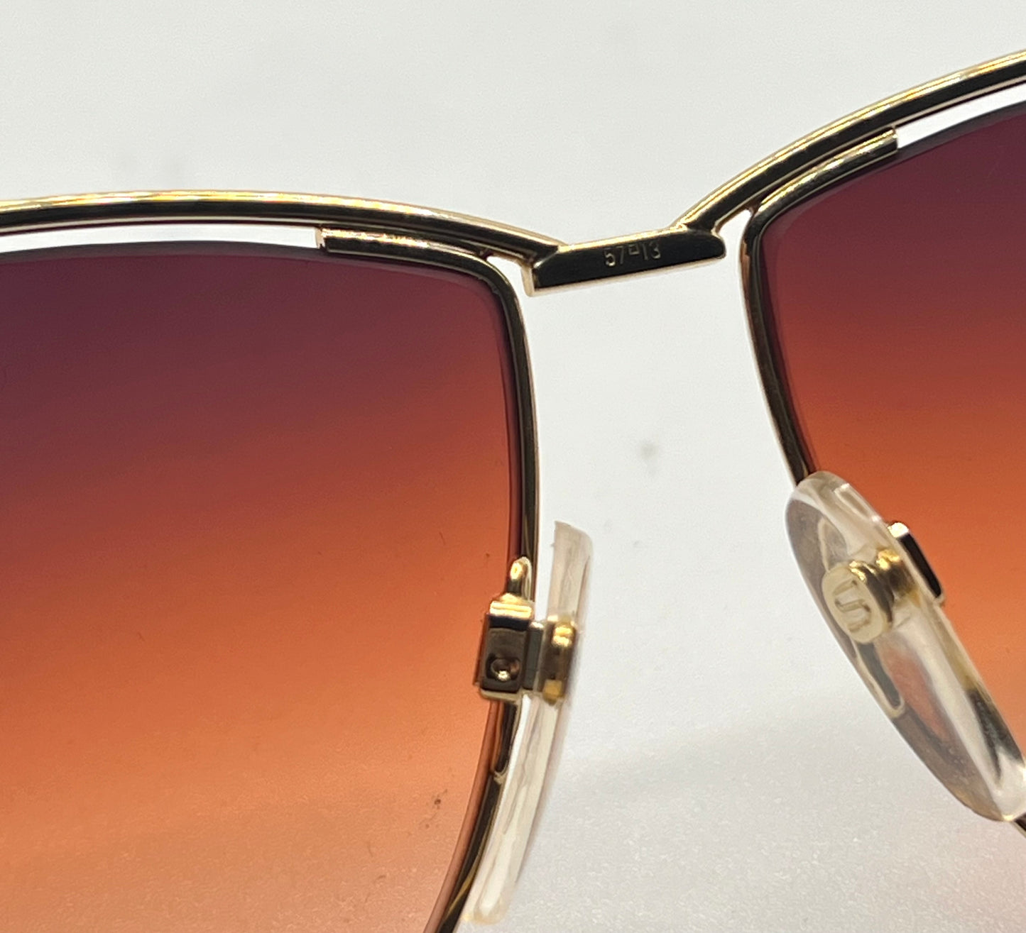 Silhouette M6078 V6051 Vintage Sunglasses Gold/Red w/New Gradient Custom Lenses-57mm-NOS