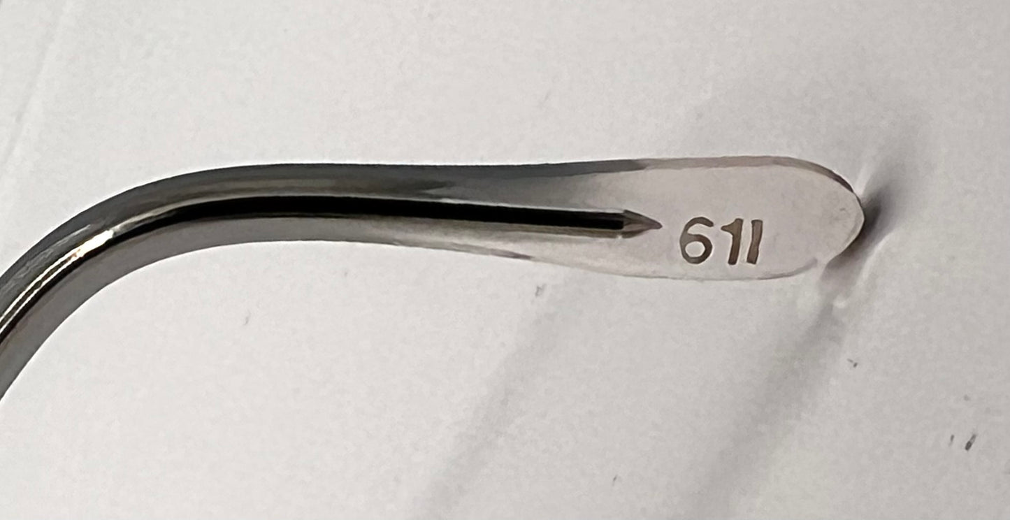 YSL SL 611 VINTAGE Sunglasses-Clear Grey w/New Green Custom Lenses-54mm-NOS