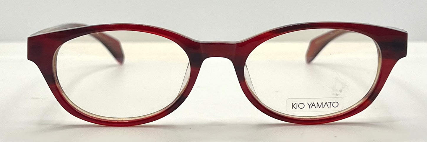 Kio Yamato KP-126U 49mm Red Oval Eyeglasses-New/Unworn-Japan Handmade