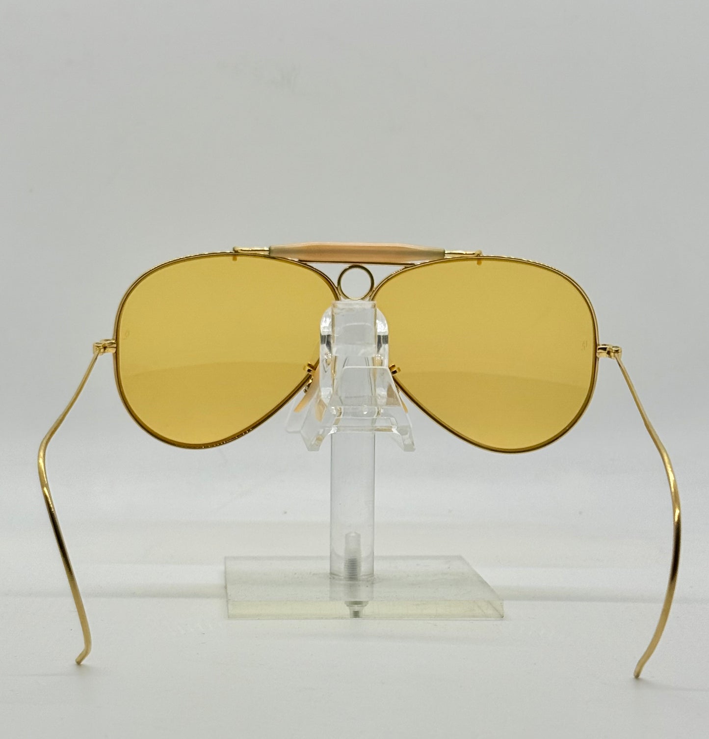 B&L Ray-Ban Shooter Arista Gold 62-8 Ambermatic USA Vintage Sunglasses Case